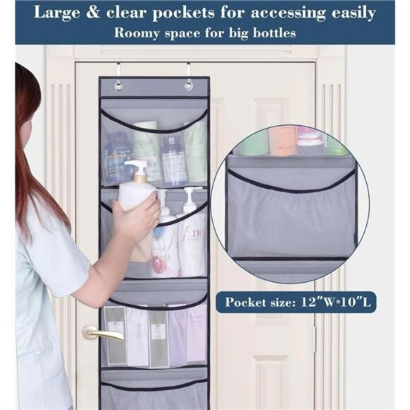 Over Door Hanging Organizer with Pockets Closet Storage Shelves 2 Pack - Picture 5 of 7